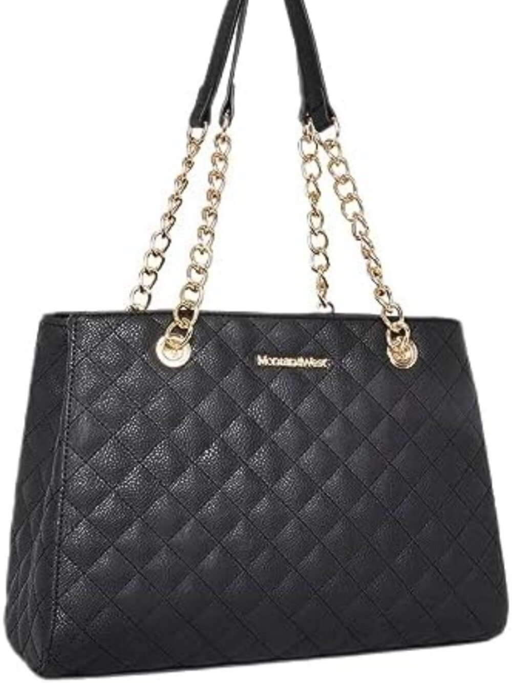 Montana West Quilted Chain Shoulder Bag for Women Medium Handbag Tote Purse